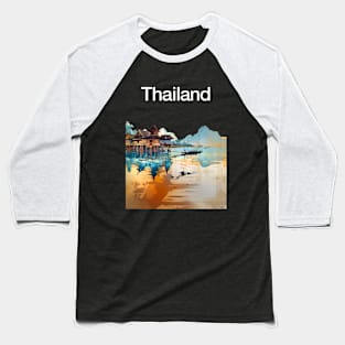 Thailand: Postcard from Thailand a Vision of Paradise on a dark (Knocked Out) background Baseball T-Shirt